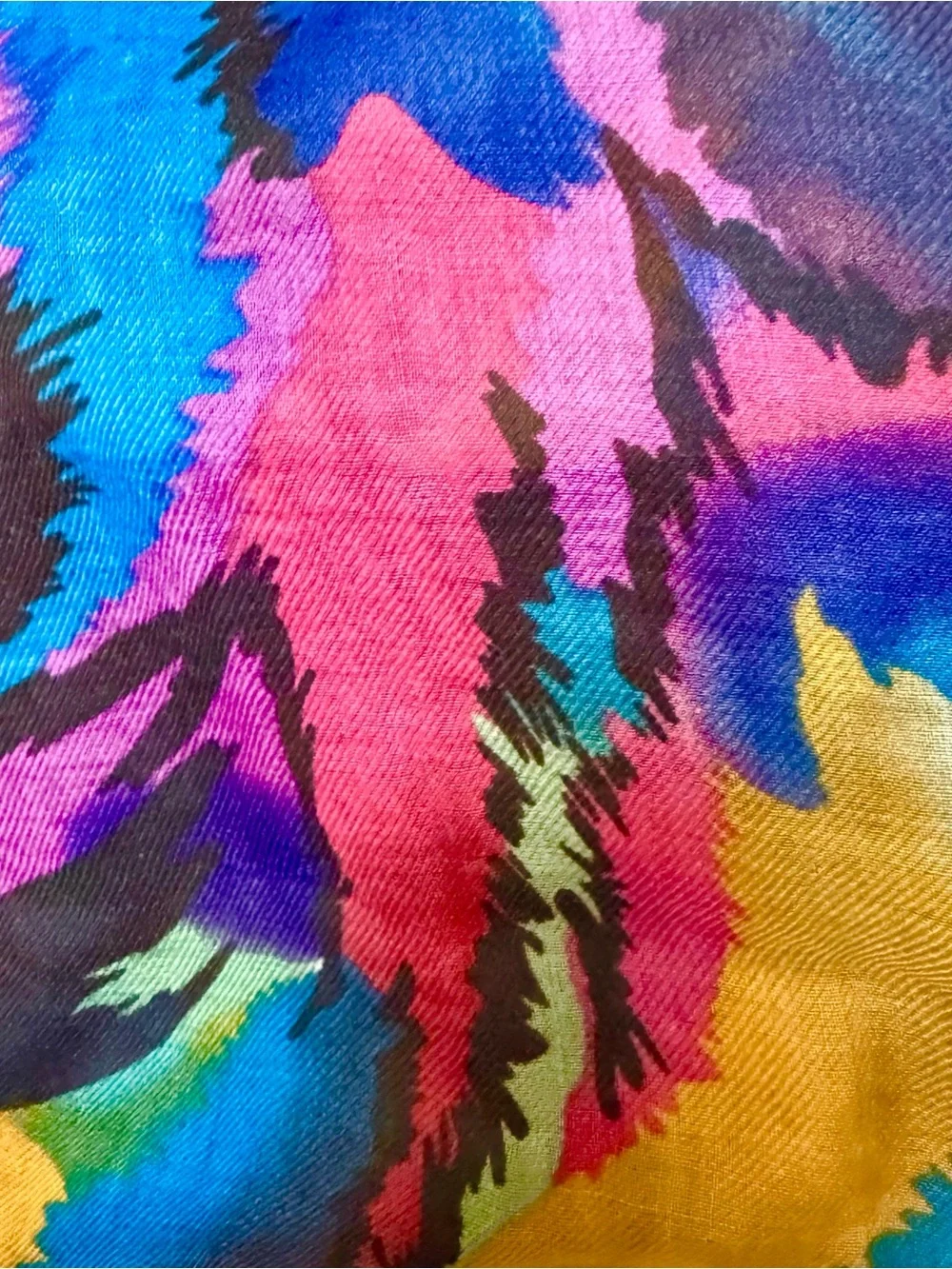 Vibrant Multicolor Abstract Silk Scarf